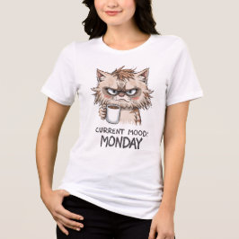 Triblenda Camiseta Divertida de Gato | Estado de Ánimo Lunes