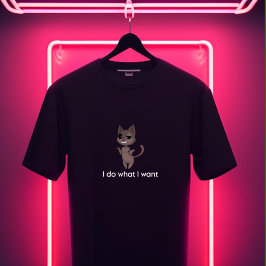 Triblenda Camiseta Divertida de Gato – Hago lo que Quiero