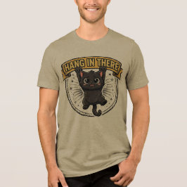 Triblenda Camiseta divertida de gato negro Hang In There | G