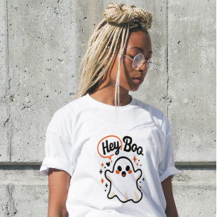 Triblenda Camiseta divertida de Halloween para mujeres Hey B