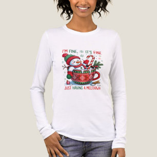 Triblenda Camiseta divertida de hombre de nieve Navidad Mang