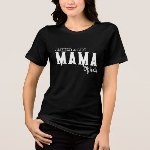 Triblenda Camiseta Divertida de Mamá: Brillo y Polvo, Mamá d