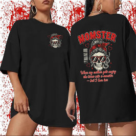 Triblenda Camiseta divertida de MOMSTER con cráneo de mamá e