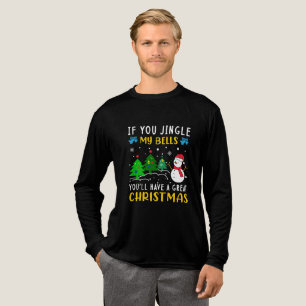Triblenda Camiseta divertida de Navidad – 'Toca mis campanas