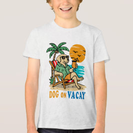Triblenda Camiseta Divertida de Perro de Vacaciones | Verano