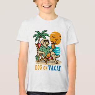 Triblenda Camiseta Divertida de Perro de Vacaciones   Verano