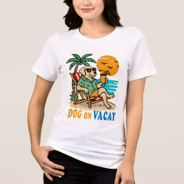 Triblenda Camiseta Divertida de Perro de Vacaciones | Verano