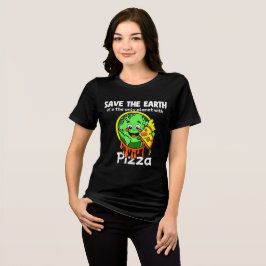 Triblenda Camiseta divertida de pizza 'Salva la Tierra'