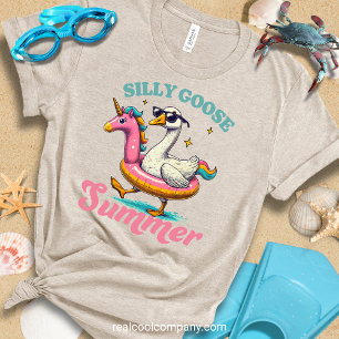 Triblenda Camiseta divertida de playa Silly Goose Summer