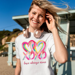 Triblenda Camiseta divertida de San Valentín XOXO Corazones