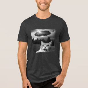 Triblenda Camiseta divertida de secuestro de Alien para gato