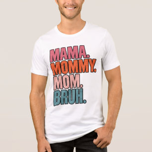 Triblenda Camiseta divertida de tipografía para mamá MAMA MO