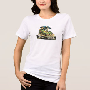 Triblenda Camiseta Divertida de Tortuga Socialmente Jubilada