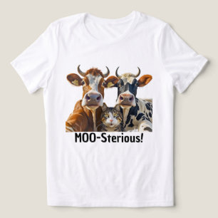 Triblenda Camiseta divertida de vacas y gatos selfie!