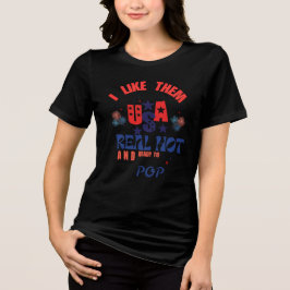Triblenda Camiseta divertida del 4 de julio Roja Blanca y Al