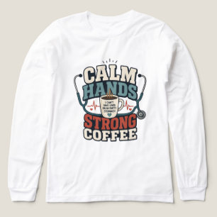 Triblenda Camiseta Divertida para Enfermera Amante del Café 