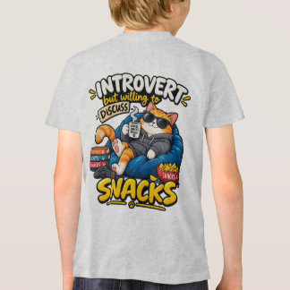 Triblenda Camiseta divertida para niños gatos introvertidos