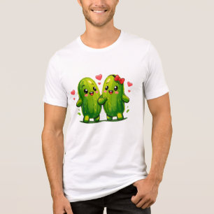 Triblenda Camiseta divertida pareja de pepinillos lindos Kaw