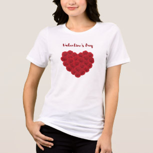 Triblenda Camiseta el día de San Valentín Roses Heart