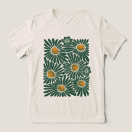 Triblenda Camiseta Emerald Meadow Abstracta Floral para Muje