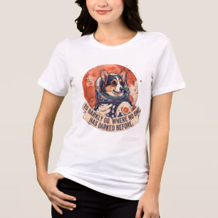 Triblenda Camiseta Espacial de Astronauta Corgi Divertida