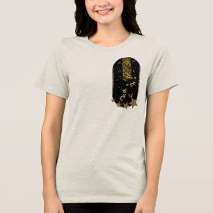 Triblenda Camiseta estética de luna dorada del arte islámico