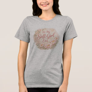 Triblenda Camiseta estética floral de mi era de niña suave