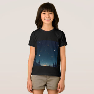 Triblenda camiseta estrella de tiro en el cielo nocturno