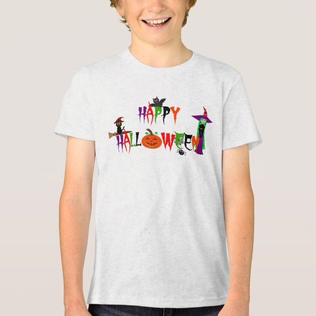 Triblenda Camiseta feliz de Halloween (Anverso)