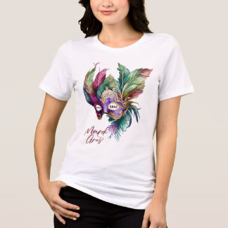 Triblenda Camiseta feliz de Mardi Gras para las mujeres