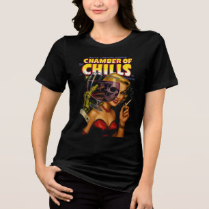 Triblenda Camiseta femenina de arte de cómic de terror vinta