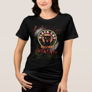 Triblenda Camiseta femenina de Black Cat Records - Jazz de é