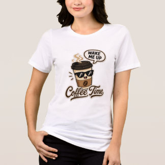 Triblenda Camiseta femenina de café 'Despiértame'
