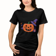 Camiseta femenina de calabaza feliz de Halloween