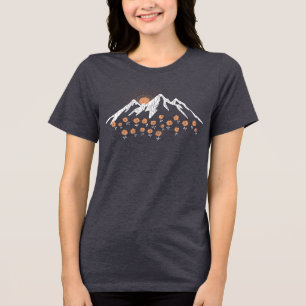 Triblenda Camiseta femenina de Floral Mountain en gris oscur