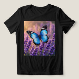 Triblenda Camiseta femenina de mariposa floral Bloom With Gr