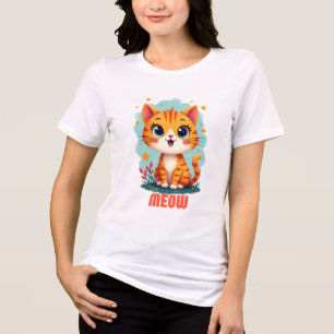 Triblenda Camiseta femenina de Meow Bella + Canvas - Purfect
