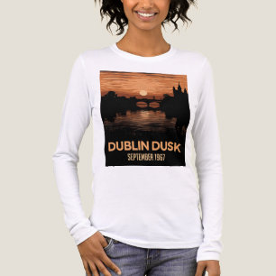 Triblenda Camiseta femenina Dublin Dusk Arte de viaje a Ir