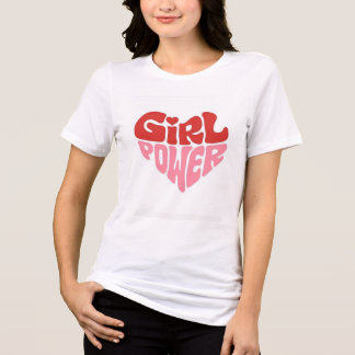 Triblenda Camiseta Feminista Corazón Poder de Niña Rojo Rosa