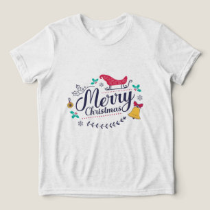 Triblenda Camiseta festiva de Navidad alegre y colorida T