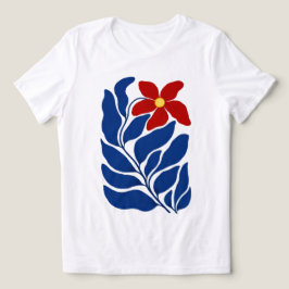 Triblenda Camiseta floral abstracta para mujer Crimson Bloom