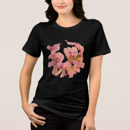 Triblenda Camiseta floral con corona de flores de geranio ro