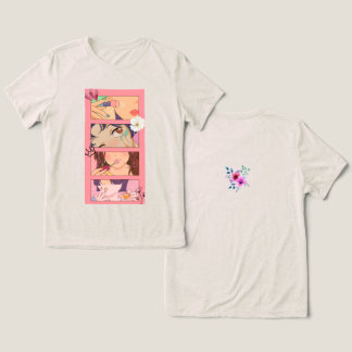 Triblenda Camiseta floral de anime pastel