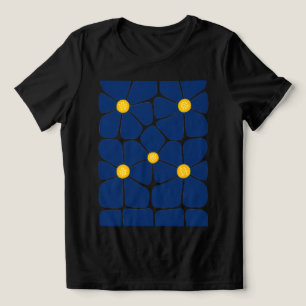 Triblenda Camiseta floral de mujer Blue Harmony