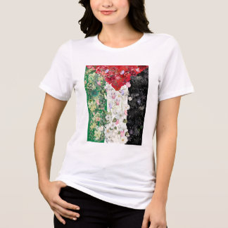 Triblenda Camiseta floral de mujer con bandera de Palestina