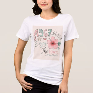 Triblenda Camiseta floral divertida no negra buen intento   