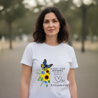 Camiseta floral personalizada 'Te quiero mamá'