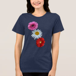 Triblenda Camiseta floral variada de margaritas colorida
