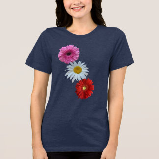 Triblenda Camiseta floral variada de margaritas colorida
