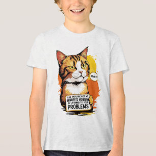 Triblenda Camiseta Gato con Actitud Sarcástica